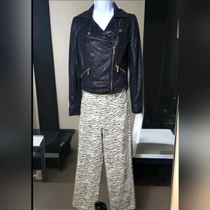 121 Nectar Clothing Zebra Pants Small, R&R Black Gold Lined Jacket XS *BUNDLE*